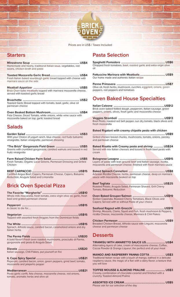 Brick Oven Menu CC App